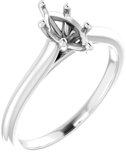 Sužadėtuvių Žiedas „Solitaire“ 585 Baltojo Aukso Marquise 8mm x 4mm (1)