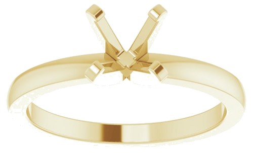 Sužadėtuvių Žiedas „Solitaire“ 585 Geltonojo Aukso Round 6mm (3)