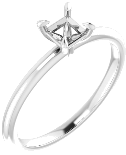 Sužadėtuvių Žiedas „Solitaire“ 585 Baltojo Aukso Square 4mm (1)