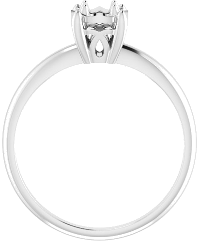 14K White 3.7 mm Round 4-Prong Illusion Solitaire Ring Mounting (2)