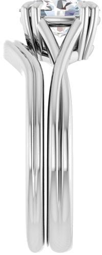 14K White 8x6 mm Oval Solitaire Engagement Ring Mounting (9)