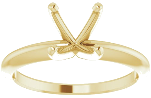 Sužadėtuvių Žiedas „Solitaire“ 585 Geltonojo Aukso Round 6mm x 6.6mm (3)