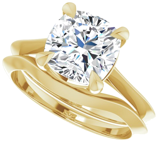 Sužadėtuvių Žiedas „Solitaire“ 585 Geltonojo Aukso Cushion 8mm (10)