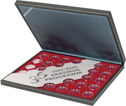 Luxury box for Erasmus 2 euro coins (with capsules) (1)