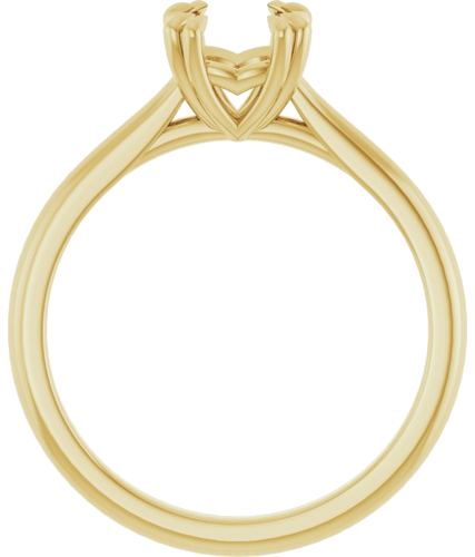 14K Yellow 6 mm Cushion Solitaire Engagement Ring Mounting (2)