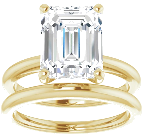 Sužadėtuvių Žiedas „Solitaire“ 585 Geltonojo Aukso Emerald 10mm x 8mm (8)