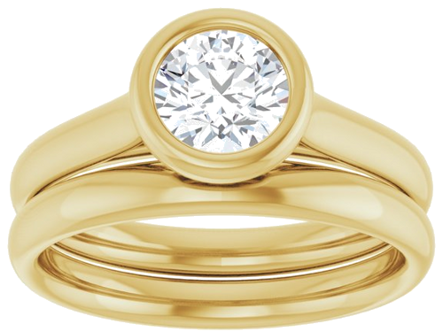 14K Yellow  5.8 mm Round Solitaire Engagement Ring Mounting (8)