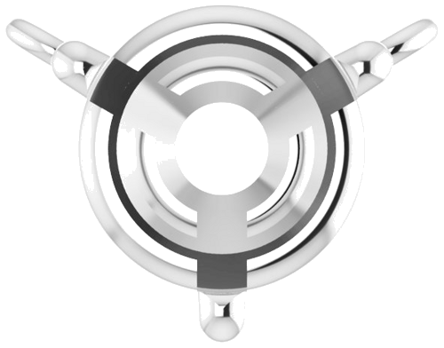 Pakabukas „Round 3-Prong“ 585 Baltojo Aukso Round 6mm (1)