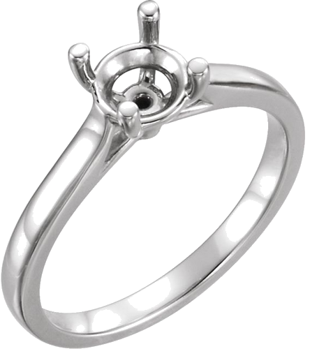 Sužadėtuvių Žiedas „Solitaire“ 585 Baltojo Aukso Round 6.5mm (1)