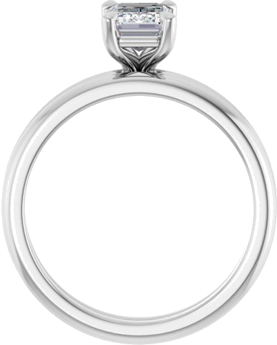 14K White 7x5 mm Emerald Solitaire Engagement Ring Mounting (7)