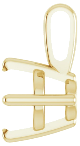 14K Yellow 5.5 mm Round 4-Prong Pendant Mounting (3)