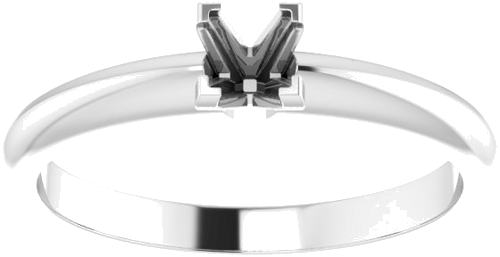 Sužadėtuvių Žiedas „V-End Solitaire“ 585 Baltojo Aukso Square 3.5mm (3)