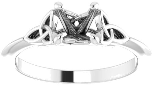 14K White 5.8 mm Round Solitaire Engagement Ring Mounting (3)