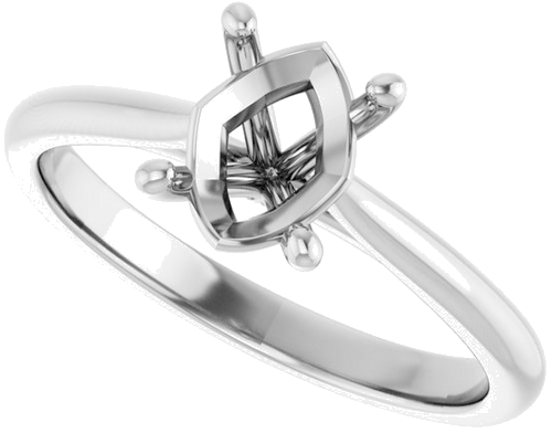 Platinum 8x6 mm Oval Solitaire Engagement Ring Mounting (5)