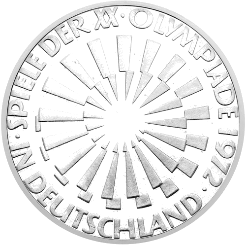 10 markių Miuncheno olimpiada 1972 Vokietija sidabrinė moneta (1)