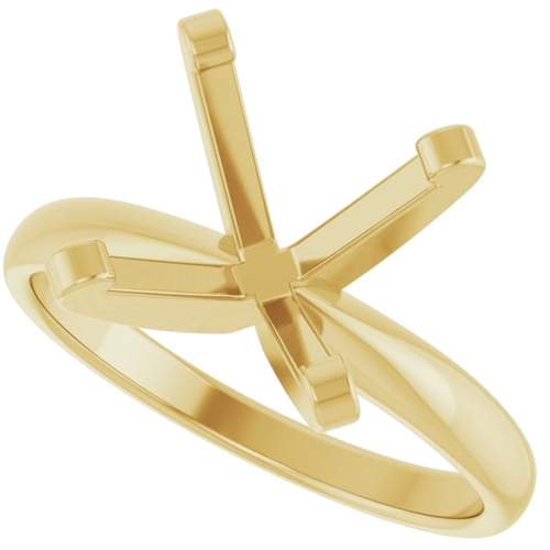14K Yellow 8 x 8 mm Square Solitaire Engagement Ring Mounting (5)