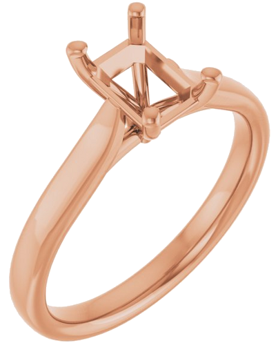 Sužadėtuvių Žiedas „Solitaire“ 585 Rožinis Aukso Emerald 7mm x 5mm (1)