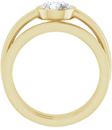 14K Yellow  6.5 mm Round Solitaire Engagement Ring Mounting (7)