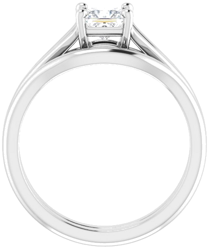 14K White 4.5 mm Square 4-Prong Cathedral Split Shank Engagement Ring Mounting (7)
