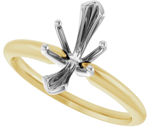 Sužadėtuvių Žiedas „V-End Solitaire“ 585 Baltojo Ir Geltonojo Aukso Marquise 12mm x 5.5mm (5)