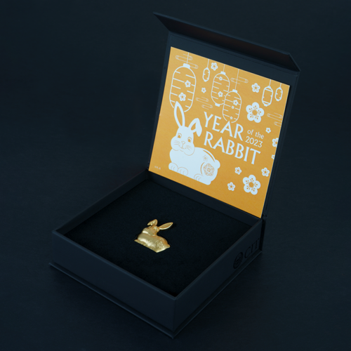 2023 Year of the Rabbit Mongolia 1 oz silver coin in box (gold plated) (6)