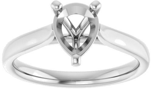 14K White 8x6 mm Pear Engagement Ring Mounting (3)