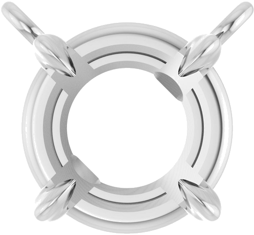 14K White 6 mm Round 4-Prong Claw Necklace Center (1)