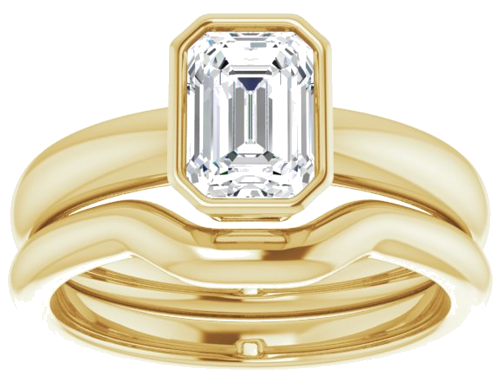 14K Yellow 7x5 mm Emerald Engagement Ring Mounting (8)