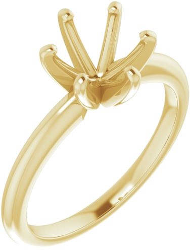 14K Yellow  7.4 mm Round Solitaire Engagement Ring Mounting (1)
