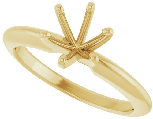 Sužadėtuvių Žiedas „Solitaire“ 585 Geltonojo Aukso Round 6mm x 6.6mm (5)