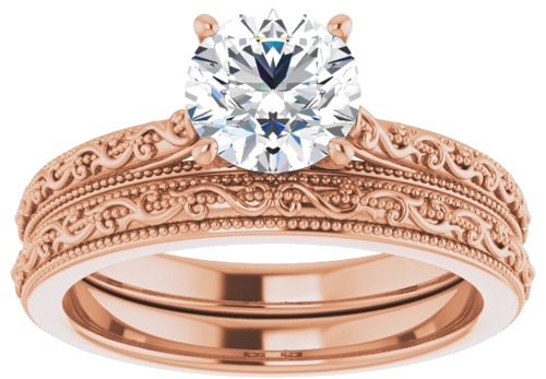 14K Rose  6.5 mm Round Solitaire Engagement Ring Mounting (8)