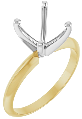 14K Yellow White 9.1-9.7 mm Round 4-Prong Light Solitaire Ring Mounting (1)