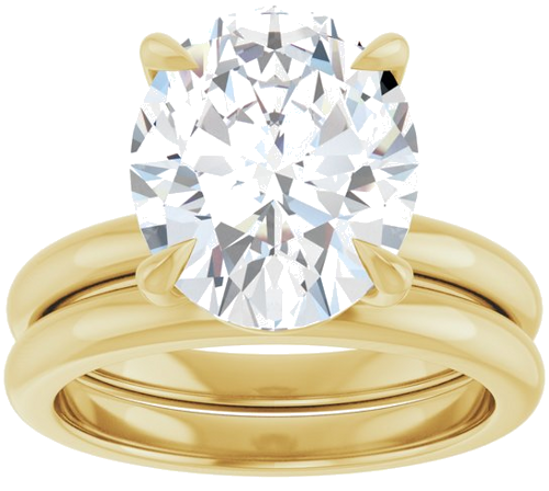 14K Yellow 12x10 mm Oval Solitaire Engagement Ring Mounting (6)