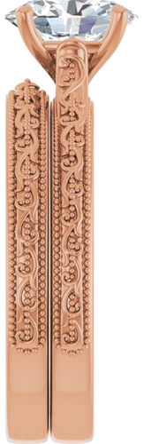 14K Rose  8x6 mm Oval Solitaire Engagement Ring Mounting (9)