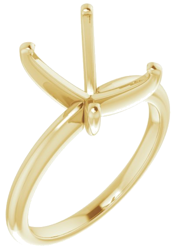 14K Yellow  10x8 mm Emerald Solitaire Engagement Ring Mounting (1)