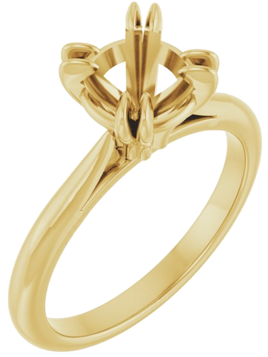 Sužadėtuvių Žiedas „Solitaire“ 585 Geltonojo Aukso Round 7.4mm (1)