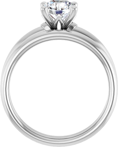 14K White 6.5 mm Round Solitaire Engagement Ring Mounting (7)