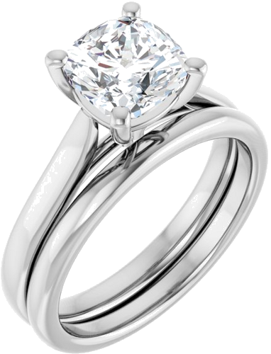 Sužadėtuvių Žiedas „Solitaire“ 950 Platinos Cushion 7mm (6)
