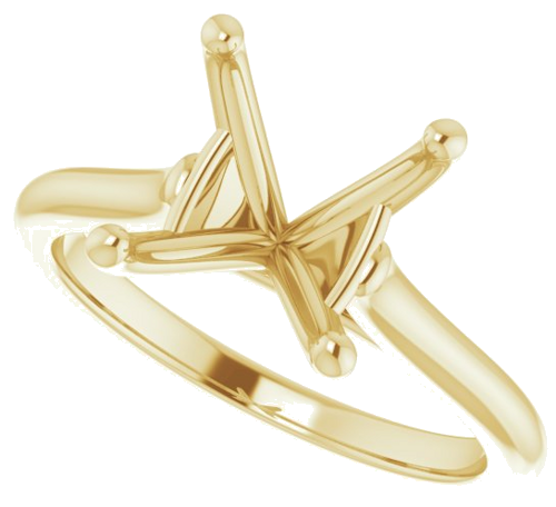 14K Yellow 10 mm Round Solitaire Engagement Ring Mounting (5)