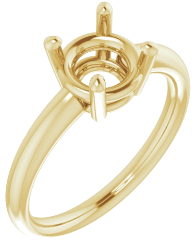 14K Yellow 7.4 mm Round Engagement Ring Mounting (1)
