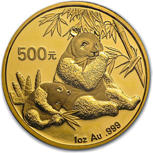 1 oz Panda 2007 Ķīna 500 juaņu zelta monēta (1)