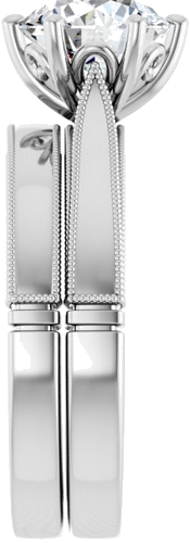 14K White  8 mm Round Solitaire Engagement Ring Mounting (9)