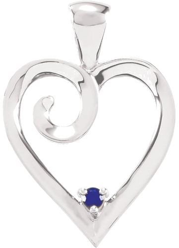 Sterling Silver 2.2 mm Round 1-Stone Family Heart Pendant Mounting (1)