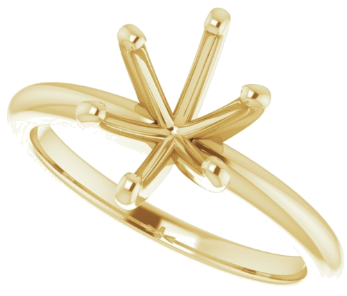 14K Yellow  9x7 mm Oval Solitaire Engagement Ring Mounting (5)