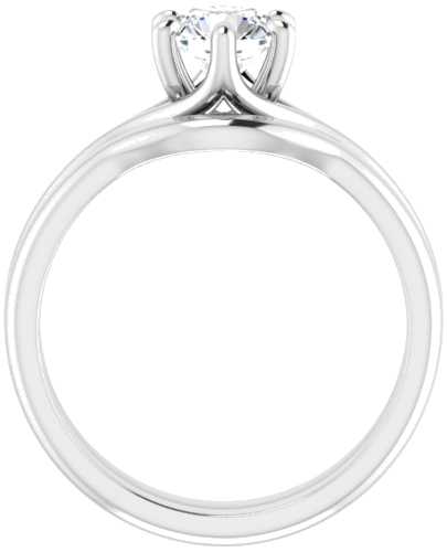 14K White 6 mm Round Engagement Ring Mounting (7)