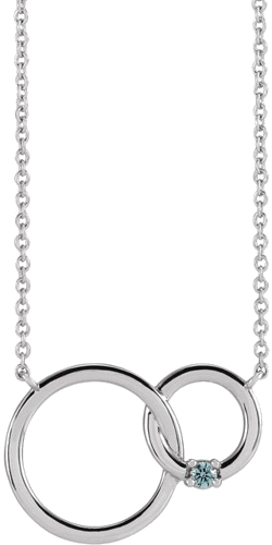 Sterling Silver 1-Stone Family Interlocking Circle 18  Necklace Mounting (3)