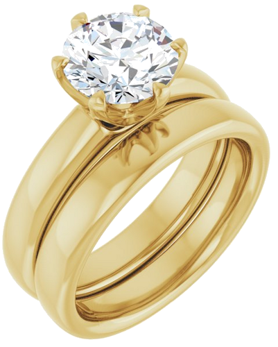 14K Yellow 8 mm Round Engagement Ring Mounting (6)