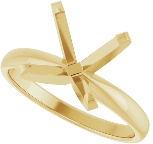 14K Yellow 10.2-10.6 mm Round Solitaire Engagement Ring Mounting (5)
