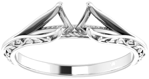 14K White 5.2 mm Round Engagement Ring Mounting (3)