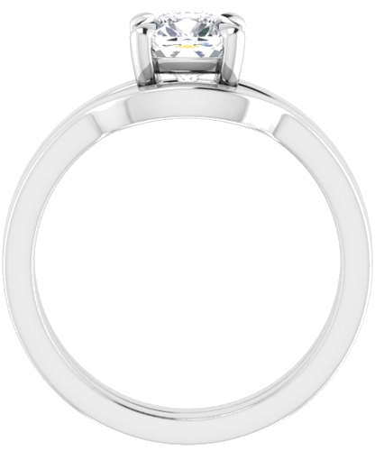14K White 6 mm Cushion Solitaire Engagement Ring Mounting (7)
